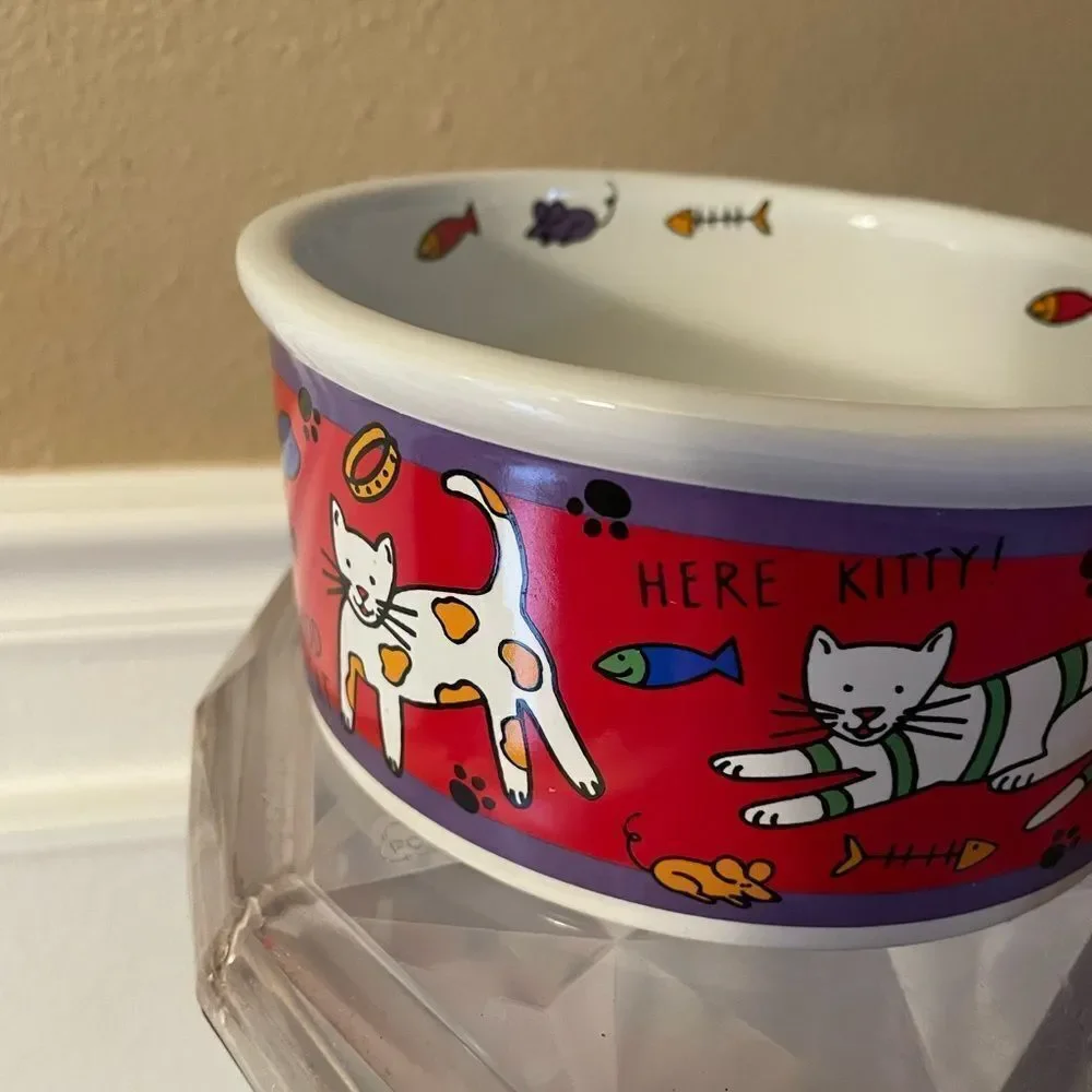 Signature The Good Cat Cat Dish & Meowy Christmas Fish Shaped Cat Dish